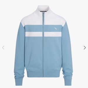 Wolf & Shepard Men cotton track jacket limited edition Blue White knit men XL